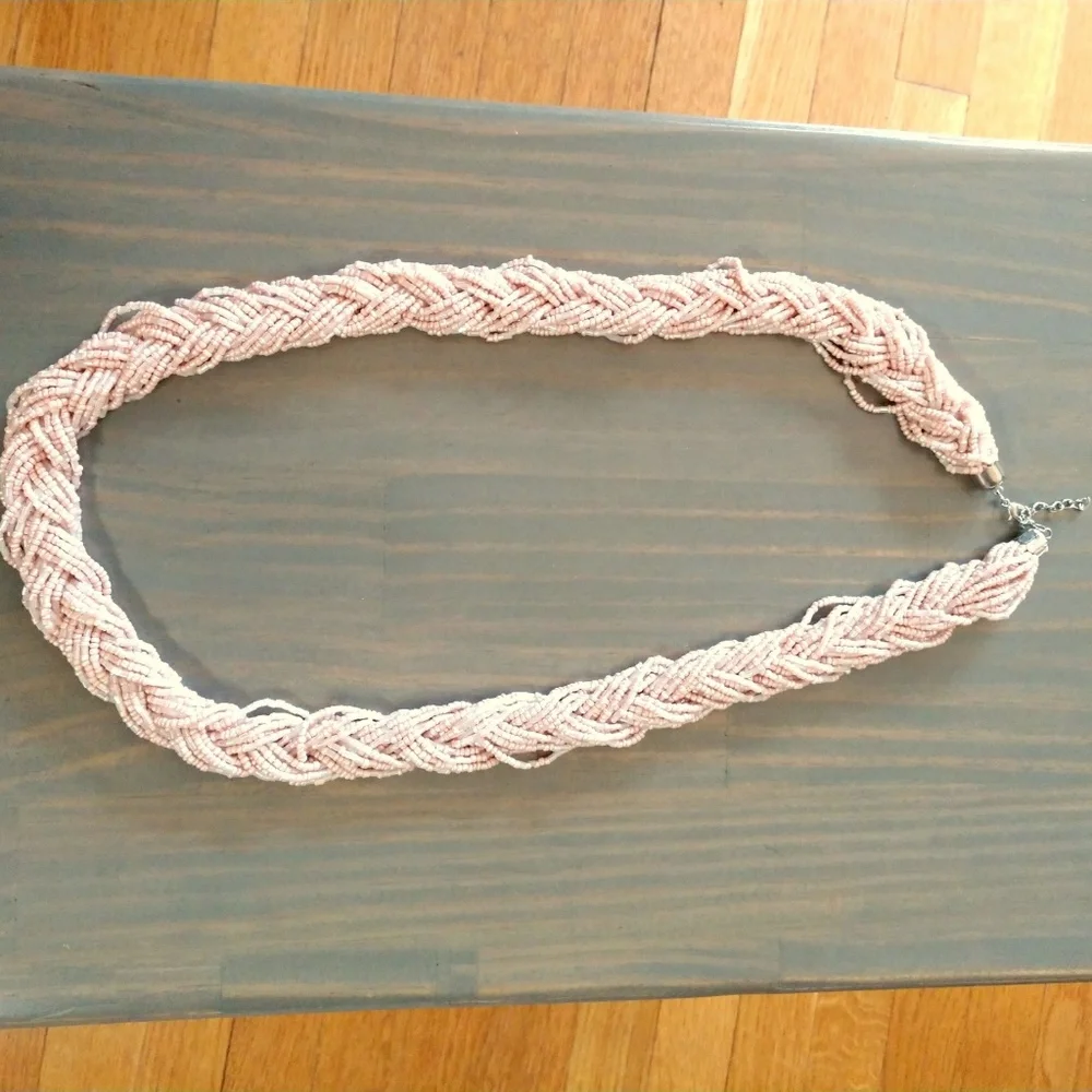 Multi strand braided seed bead necklace